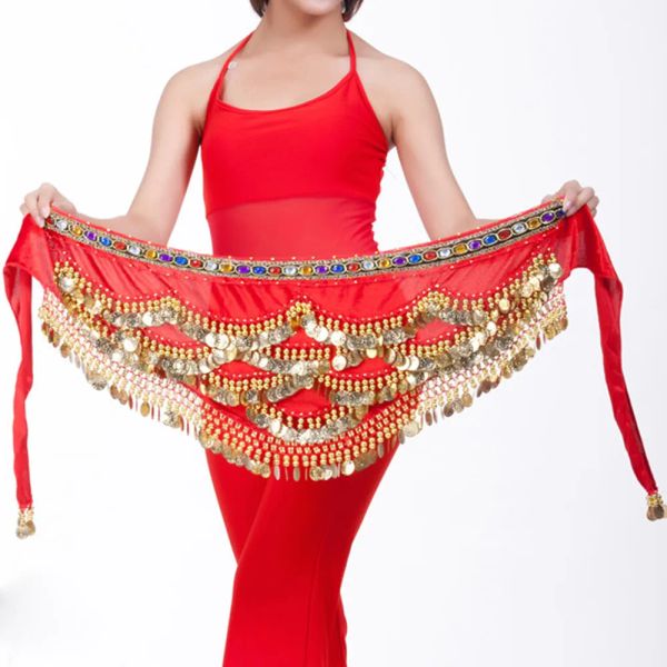 Nuovo stile Top Selling Belly Dance Waist Waist Waist Hip Scarf Bellydance Coins Belt Dancing Belcer's Bancer's Accessori del ballerino