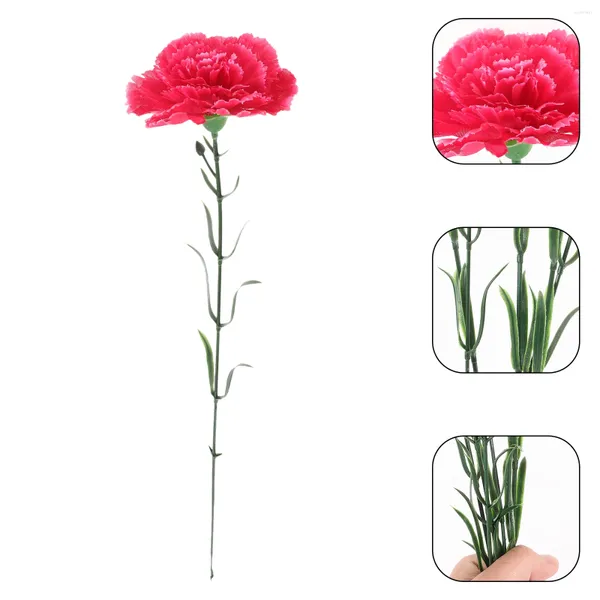 Dekorative Blumen 5pcs Muttertag Blumendekorationen Simulierte Nelken Stängel Lifelike künstliche Blumendekoration