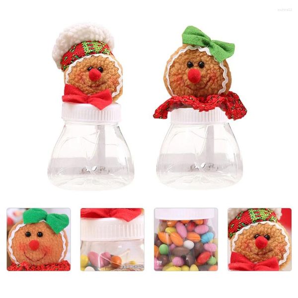 Garrafas de armazenamento 2 PCs Gingerbread Man Candy Box jar