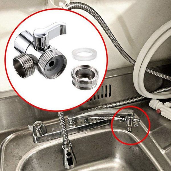 Wasserhahn -Adapter Plastikküchenspüle Splitter Diverter Ventil Wasserhahnanschluss für Duschbadzubehör