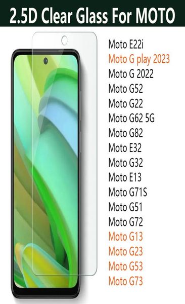 NEU 2023 Premium 25d Clear Tempered Glass Phone Screen Protector für Moto Motorola G73 G53 G23 G13 G51 G71S E13 G32 E32 G82 G22 G4333212
