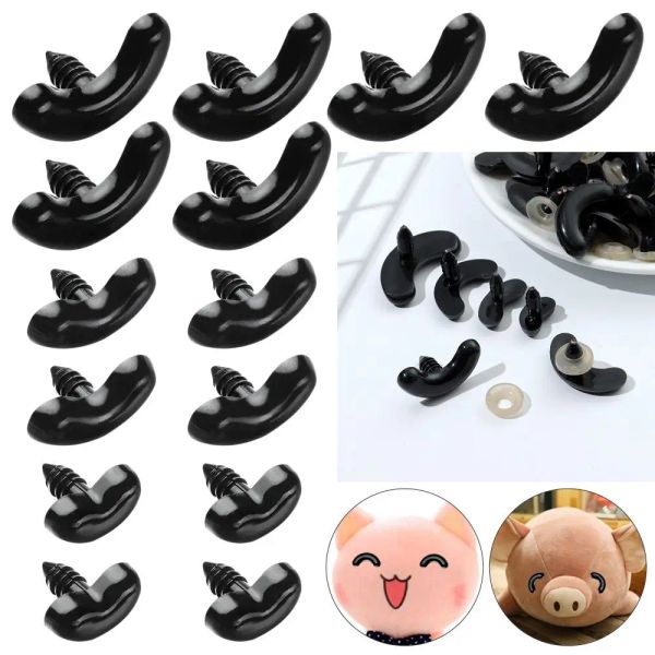 20pcs 17/24/30 mm Black Plastic Sicurezza Fili Occhi Artigianato Porta Animali Bambole fai -da -te Accessori Naso Naso Parnite Pieti Pups