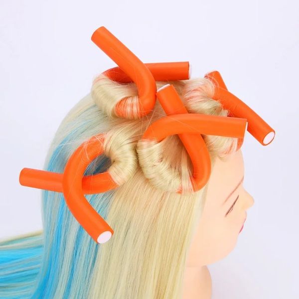 10pcs Unisex Magic Hair Curler Sticks weicher Schaum biege Twisty DIY Haardesign Maker Curl Roller Spiral Locken Haarstyling DIY -Werkzeug