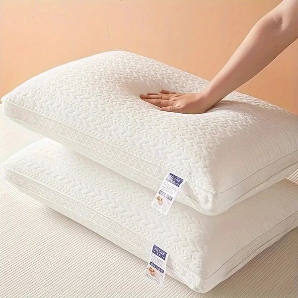 Tecido de algodão de malha do núcleo de travesseiro branco para travesseiros de cama domésticos confortáveis e respiráveis 240325