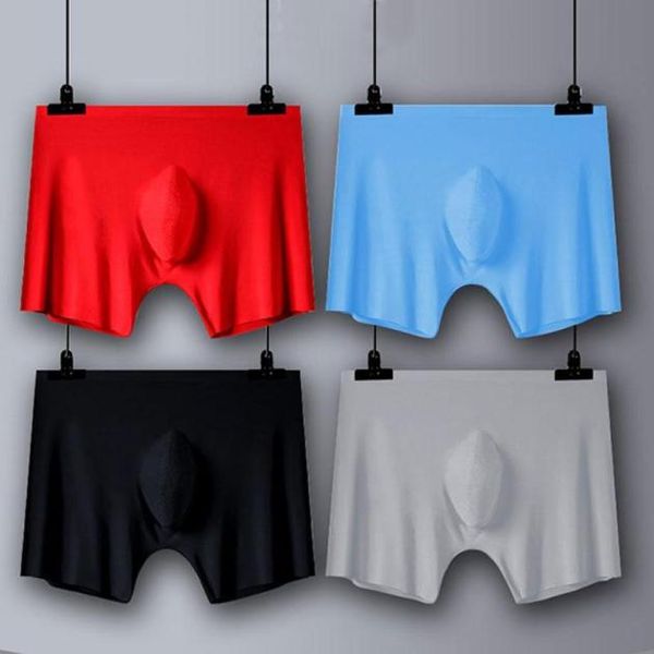 Underpants Männer Unterwäsche Boxer Shorts Herren Eisseide nahtlos u konvexes Design sehr weich sexy männliche Männer039s Cueca Homme9683979