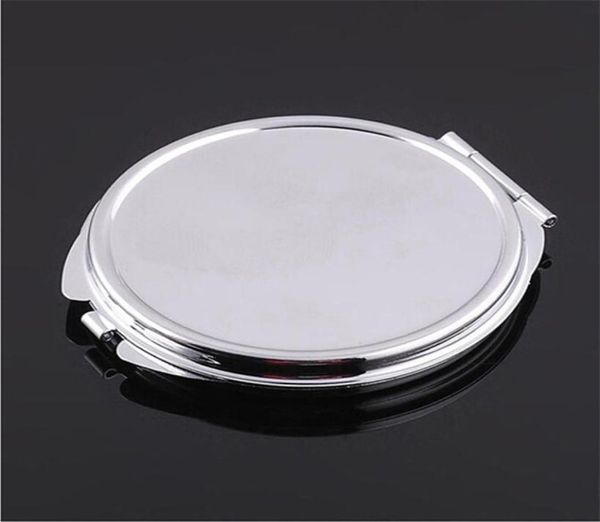 10pcs Silver Blank Compact Mirror Round Metal Makeup espelho Promocional Presente para XMAS T2001146802942