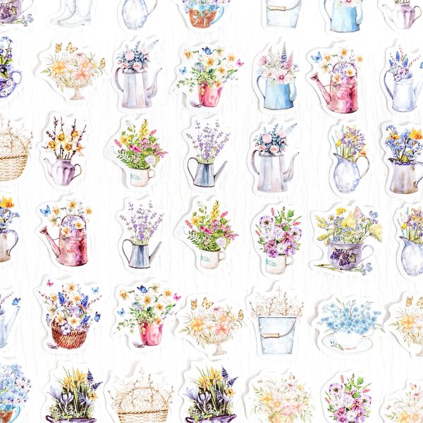 46pcs Flower Market Series Series наклейки декоративные скрапбукинг