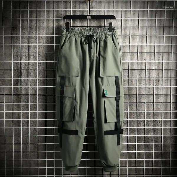 Мужские штаны Hip Hop Joggers Cargo Men Men Blouss Multi-карманный широкая длина ноги. Мода повседневная