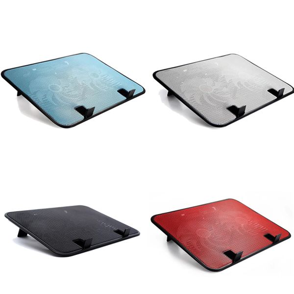 Almofadas de 14 polegadas laptop laptop fã dual ventilador duas portas USB de alta velocidade laptop silencioso bloco de refrigeração stand stand metal fã para laptop