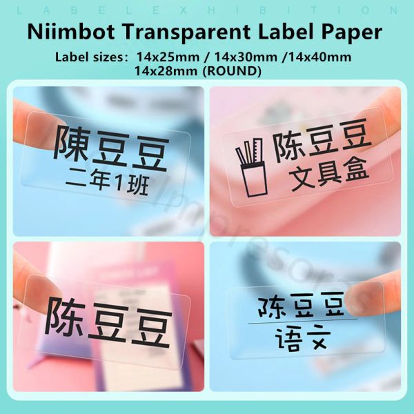 Drucker Niimbot D101 D11 D110 Transparent Label Druckpapierkleber Name Tag Aufkleber Bücher Schreibweise Markieretiketten Etiketas Papel