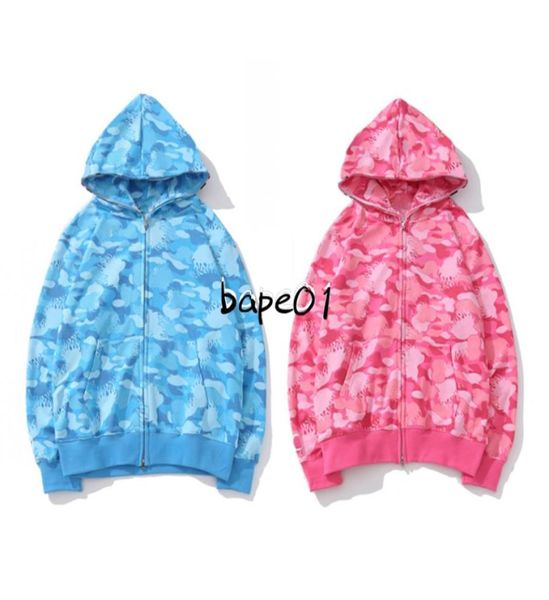 Fashion Mens Designer Hoodies Blue Pink Männer Frauen Tarnmuster Jacke Langarm Herren hochwertige Hip -Hop -Sweatshirts Größe2371319