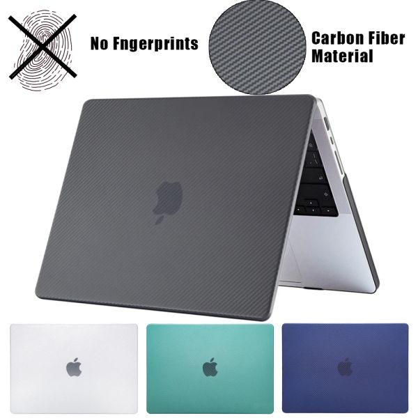 Casi Accessori per case per laptop in fibra di carbonio per MacBook Air M1 2020 Funda MacBook Air 13 Caso MacBook Pro 13 Caso Pro 14 M3 M2 M1 Copertina