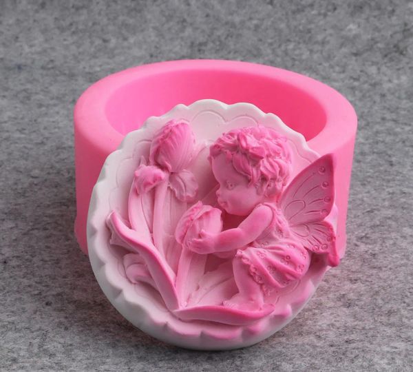 3d Angel Baby Soap moldes Sabon forma bolo de silicone artesanato vela de vela Diy aroma gesso fabrica