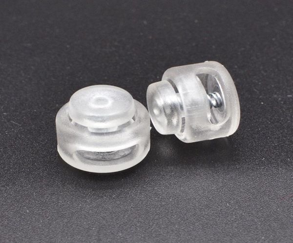 100pcslot Cord Lock Toggle Stopper Clip de alternância de plástico para Paracordbackpack Clear White 3038389