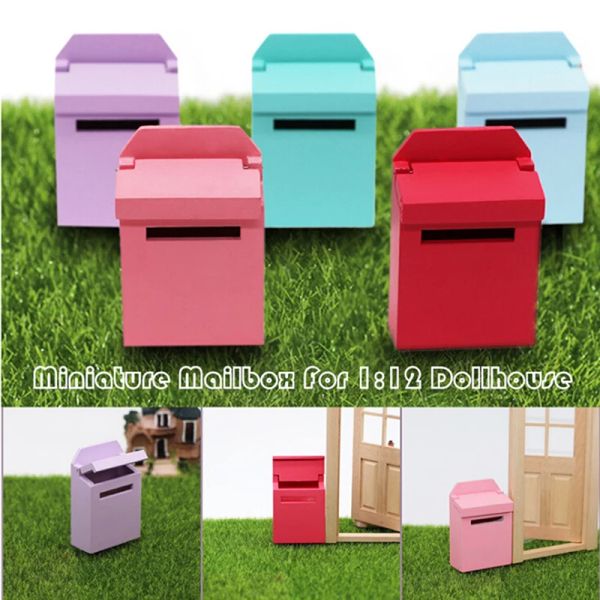 1:12 Dollhouse Miniatur Holz Mailbox Gepäckbox Fairy Garden Door Accessoires Mail Dekor tun, um Puppenhausmöbel Spielzeug zu spielen