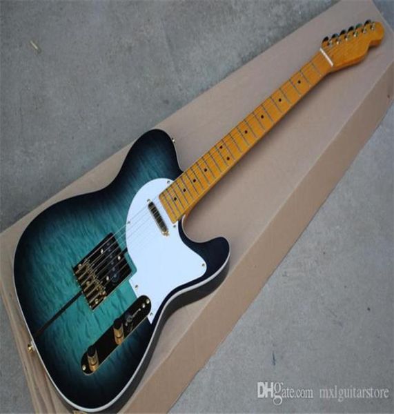 Novo guitarra elétrica do corpo de ArrivalBlue com hardware dourado de pickguard write oferece personalização7326080