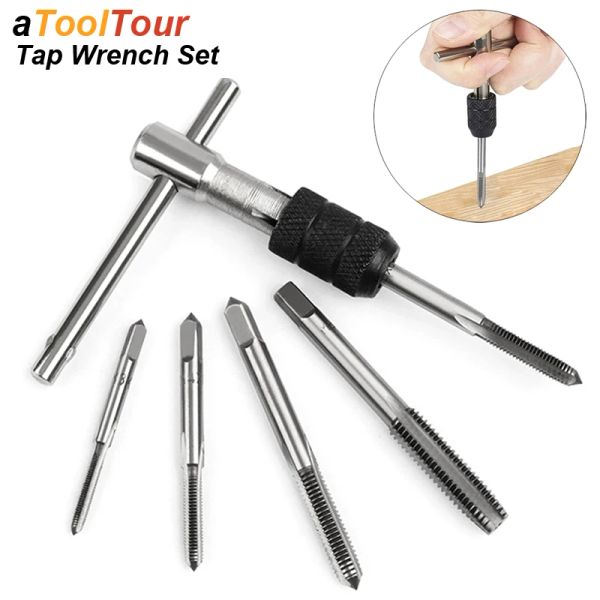 Portable T Tap Himugh Himporatura Machinist Repair Bill Bit Macchina Filettatura METRIC MANUALE MANUALE MANUALE MANUSE M3 M4 M5 M6 M8