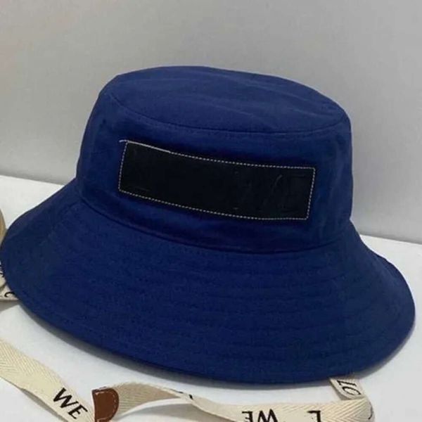 Nuova Fashion High Version Designer Hat Lowe New Series Summer Ribbon Canvas Cappello Sun Shade Wide Brim Fisherman Star Same Blue maschi