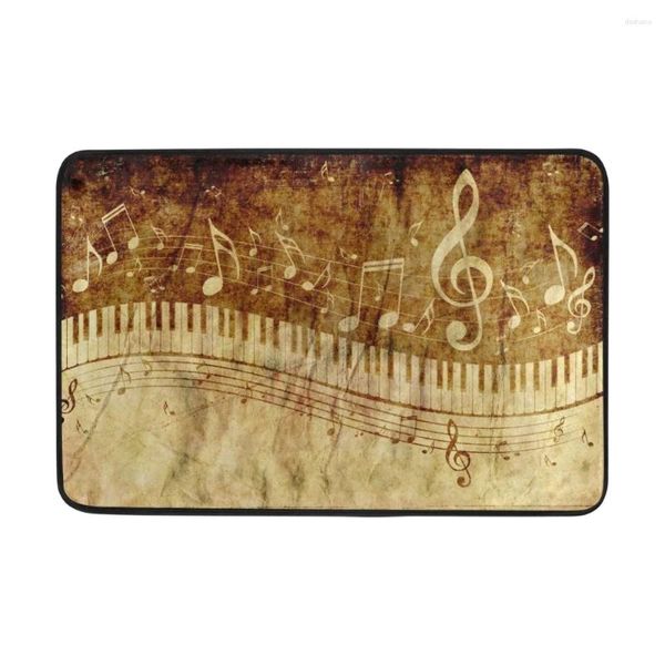 Carpets Music Series Doormat Notes Tapetes de piso da cozinha Tapetes de fundo vintage para quarto