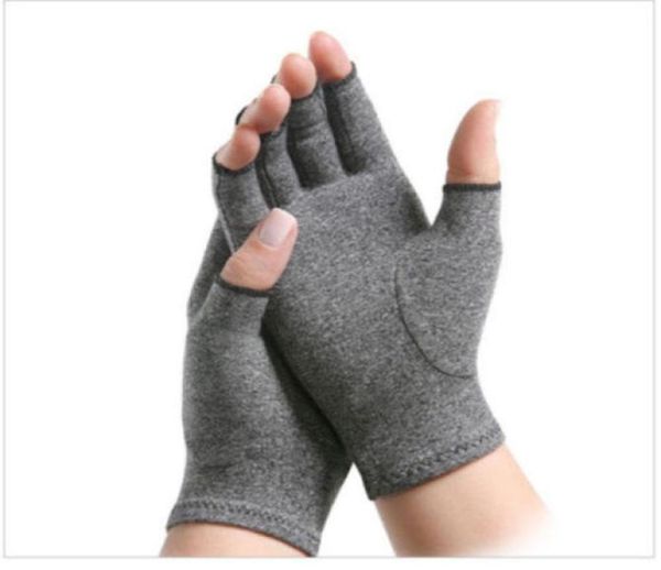 Anti -Arthritis -Handschuhe Kompressionshandschuhe Karpal Arthritis Gelenkschmerzen Fördern Kreislauf Ein Paar Kupfer bequem Fingerless3597934