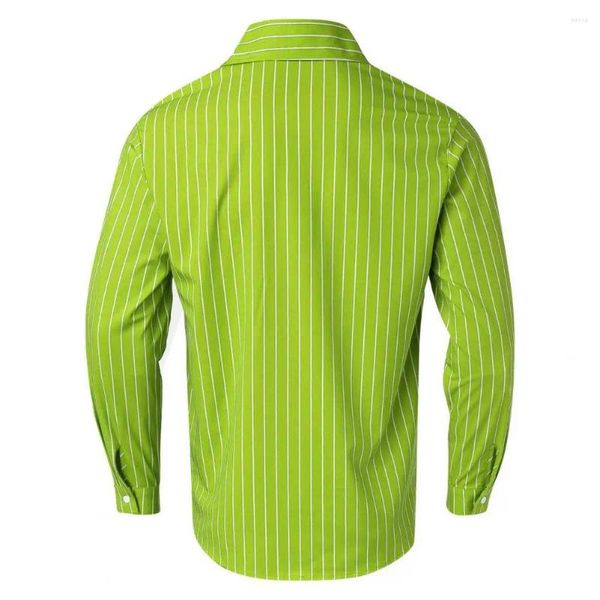 Herren Casual Shirts Herumn Stripes Print Shirt Mode gestreiftes, schlankes Lampen -Langarm -Top für Streetwear -Stil Social Dress Club