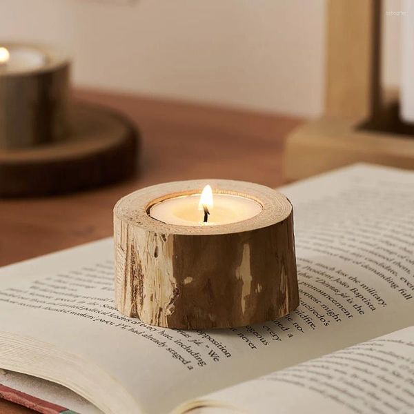 Candele Cancile Decorazione per la casa creativa Accessori per titoli di legno Accessori da scrivania da tavolo a lume di candela della cena moderna