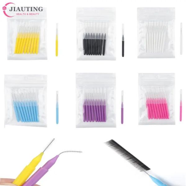 10 pcs Reiniger Interdental Pinsel Zahnseide Floss Pinsel Klammern Leichte Zahnnähe Flosser Picks Wimpernbürste Beauty Tool Pinsel