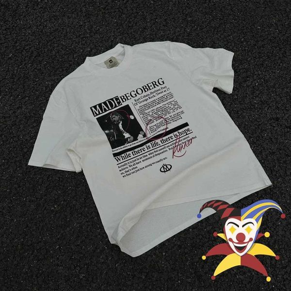 Erkek Tişörtleri Beyaz Kurt Cobain T-Shirt Erkek Kadın Tee T Shirt J240409