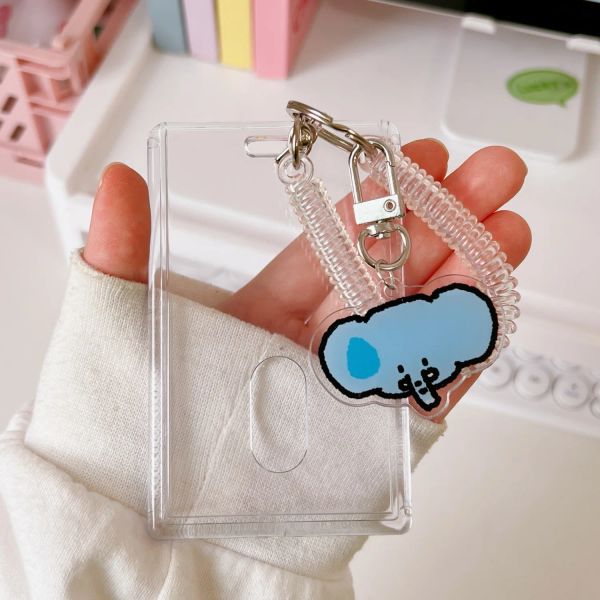 Porta di fotocardo acrilico trasparente 4 pollici Album KPOP Photocard Kawaii Bus Card ID Holder Cancent Keychain School Stationery