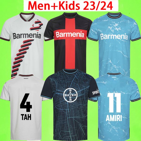 23/24 Bayer 04 Leverkusen Soccer Trikots Kids Kit Männer Wirtz Boniface Hincapie Hofmann Tapsoba Schick Palacios Frimpong Grimaldo 2023 2024 Home Away Football Shirt