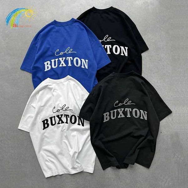 Herren T-Shirts Klassischer Slogan Patch bestickter Cole Baxton T-Shirt für Männer 1 1 Qualifiziertes Royalblau-Blau-Braun-Blau-Braun-CB-T-Shirt J240409