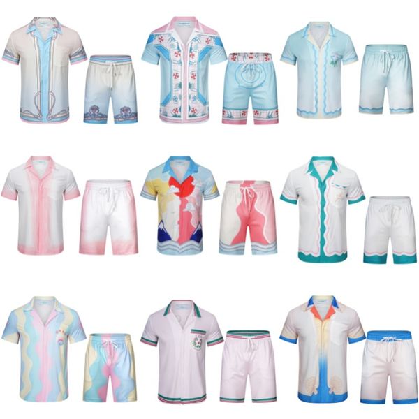 Shirt designer Casablanc Mens Matching Set Masao San Summer Holiday Casa Blanca Shorts Overszed Shorts Abito da donna Camicie a secco in forma grafica tee Beach Men Thirt Top 3xl