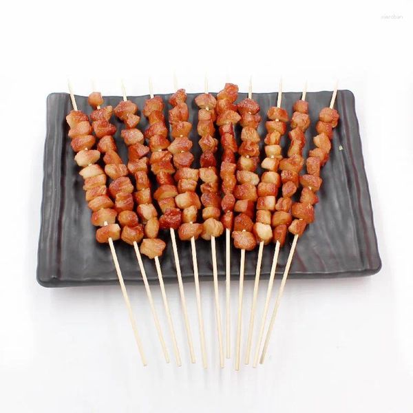 Dekorative Blumen künstliche Lebensmittel PVC -Simulation BBQ Kebab Fishball Rindfleisch Spieß Modell