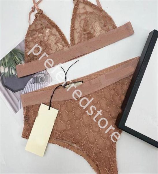 2021 Lux Jacquard Women BH Set klassischer Brief Stickerei