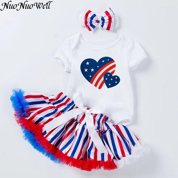 Kleidung Sets Baby -Mädchen Kleidung 0 bis 24 Monate Geboren Festival Kleinkind Independence Day Outfits 3pcs Sommerbodysuit