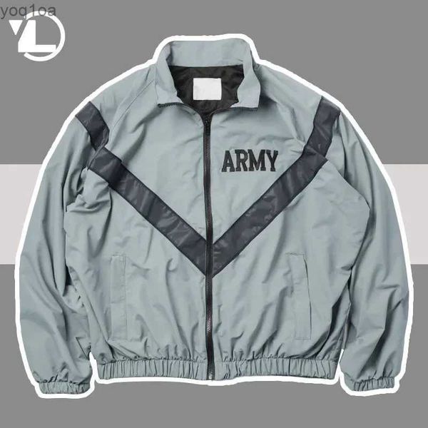 Jackets masculinos dos EUA Exército Retro Jacket Mens jaqueta esportiva esportiva Jaqueta de bloqueio de cor solta Casual Spring Jacketl2404