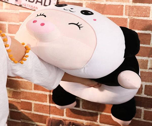 Dorimytrader desenho mecha de porco mcdull gigante de brinquedos de brinquedo de anime de anime totoro travesseiro panda para crianças presente deco 35 polegadas 90cm DY503153290