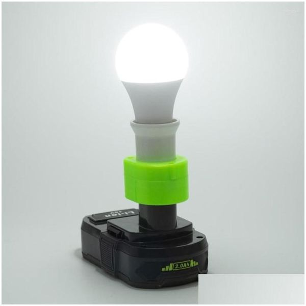 Tragbare Laternen für Ryobi 18V Li-Ionen Batterie Kabelless E27 BB Lampe LED LED LICHT INNEN UND Outdoor Arbeit Drop Lieferung Sport im Freien Ca dhpna