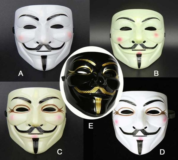 Halloween Party 5 Style Vendetta V Word Mask Costume Guy Fawkes Anonimo Mascheri di Halloween Fancy Cosplay6923042