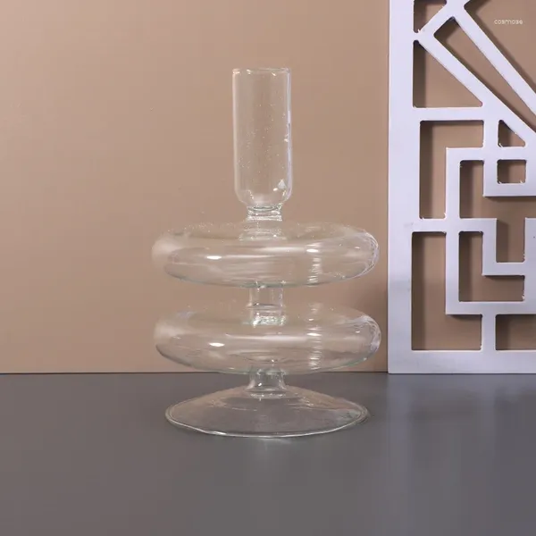 Kerzenhalter Well Packung Glashalter für Wohnkultur rustikale süße Vase Mariage Terrarium Geometrische Blume