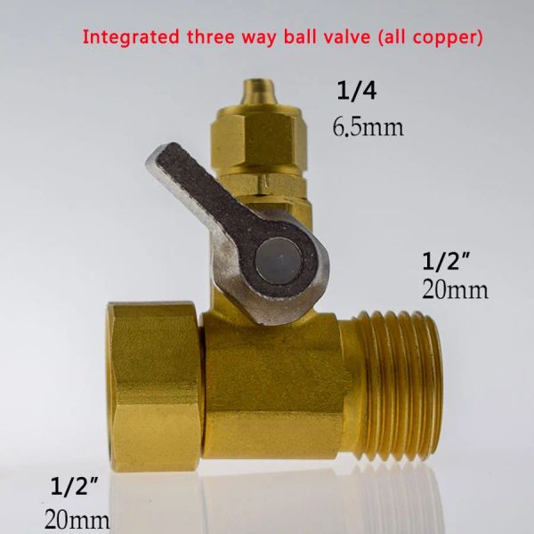 1/4 '' 1/2 '' männlicher 1/4 3/8 Röhrchen -Wasseradapter RO -Vorschubkugel Ventil Wasserhahn Wasserfilter Umkehrosmose System für Wasserreiniger -Wasserhahn