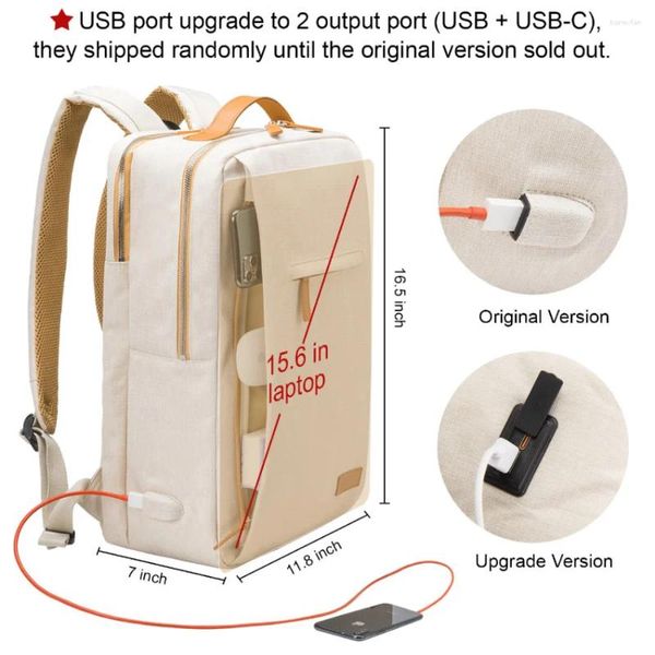 Backpack MultifunctionalTravel BackpackHigCapacity Bolsa de avião Air Women Notebook Bolsas para carregamento USB Bagpacks de laptop leves