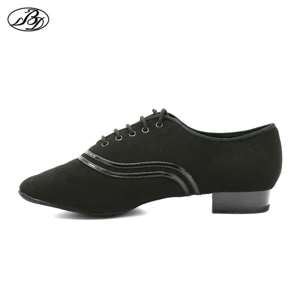 Boots Men Sapatos de dança padrão BD309 Ballroom Shoe Canvas Cestoneado Sola de prática Solas Competição Men Modern Dancing Shoe Dancesport
