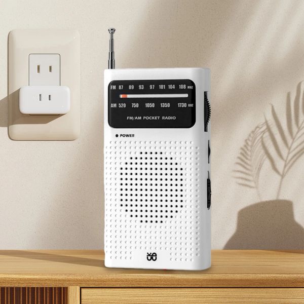 Radio Mini Pocket Radio de 3,5 mm Aux estéreo Radio HiFi Radios Compact Player Player Antenna Telescópica Melhor recepção para executar viagens de acampamento