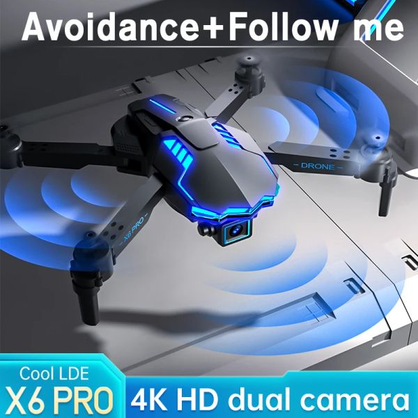 Drones x6 360 ° Rolling RC Drone Aerial Photography HD 4K FPV Wi -Fi Quadcopter Altitude Hold Remote Control Aircrane Airplane Toy