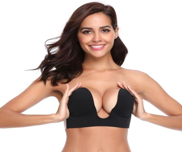 Mergulhe u sexy invisível adesivo sutiã brassiere strapless sutiã push up bralette sutiários sexy para biquíni vestido de festa de casamento 9170187