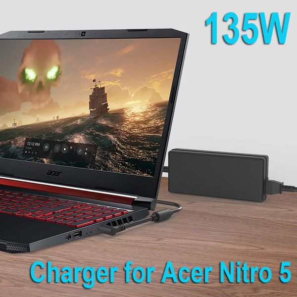 Adapter 135W Ladegerät für Acer Nitro 5 AN515 AN51541 AN51551 AN51542 AN51552 AN51555 ADP135KB T PA113116 Laptop -Leistungsadapter