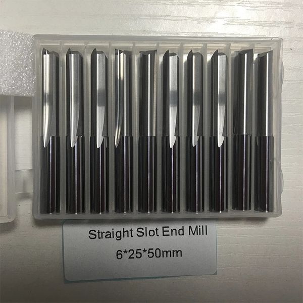 10pcs/lotto 2a 3.175 4 6 mm incisione CNC Cutterstwo flauti di dritte pezzi per router dritti per finiture in carburo di legno che tagliano gli strumenti di macinazione