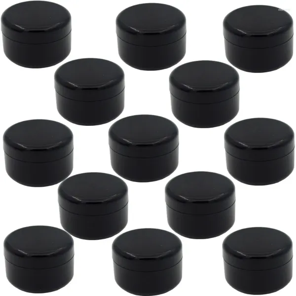 Bottiglie di stoccaggio 50pcs all'ingrosso 100/50 ml di crema di crema cosmetica in plastica nera con bottiglia di ripieno di coperchio interno trasparente vuoto piccolo piccolo