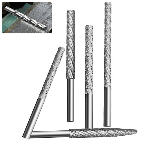 1pc Rotationsdatei 6 mm Schaft Hochgeschwindigkeit Stahl Schleifkopf Metallic Jade Holzbearbeitung Elektrische Fräserschnitzer -Schnitzdatei